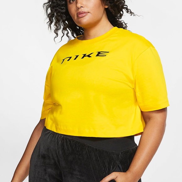 Nike Tops Nike Sportswear Yellow And Black Crop Top Size X Poshmark